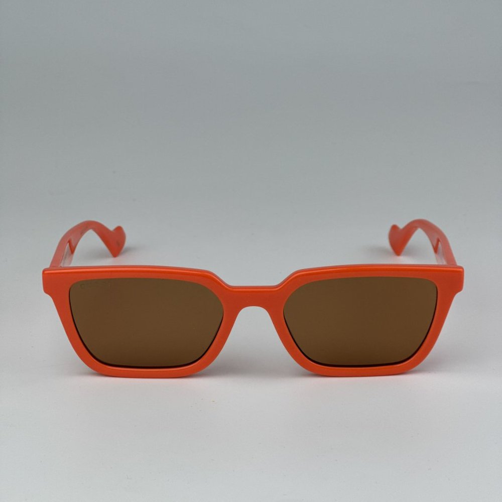 Gucci GG1539S 004 BRAND NEW Sunglasses Orange Brown Unisex Rectangle - Picture 7 of 12